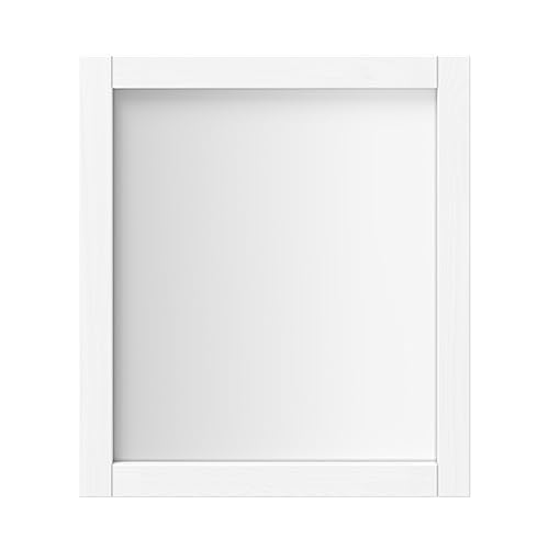 Woodroom | Valenica - Spiegel mit Massivholzrahmen | Kiefer massiv lackiert | 62x70x3 cm | Wandspiegel, Dekospiegel (Weiß) von Woodroom