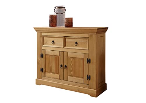 Woodroom Visby Sideboard Kommode Anrichte Schrank, Holz, Eichefarben, 109x94x42 cm von Woodroom