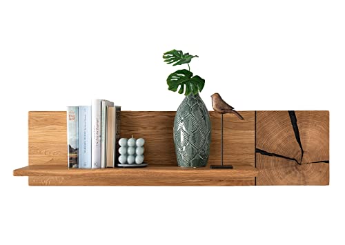 Woodroom Wandregal Mori Eiche massiv geölt mit Ablage von Woodroom