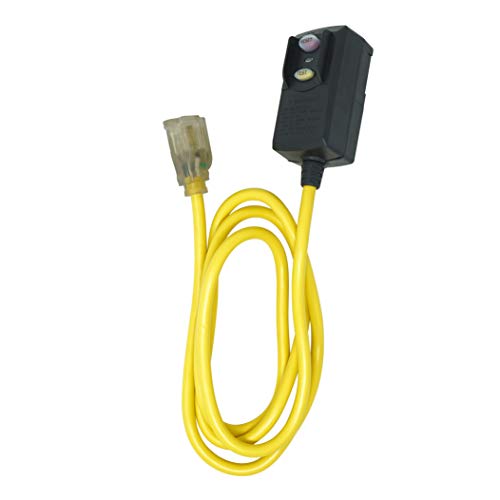 Woods Yellow Jacket 2879 14/3 SJTW Right Angle GFCI with Lighted End, 6-Feet, Yellow by Woods von Woods