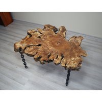 Live Edge Olivenbaumwurzel Erstaunliche Natürliche Form Wurzelholzplatte, Großer Couchtisch 79x 77 cm von WoodsGate