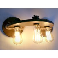Holzleuchte Mit Edison-Lampen, Rustikaler Wandleuchte, Sperrholzlampe von WoodsLamp