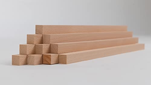 10er-Set Holzleiste - Buche gehobelt - 40/40/500 mm 10er-Set Holzleiste - Buche gehobelt - 40/40/500 mm von Woodsellers