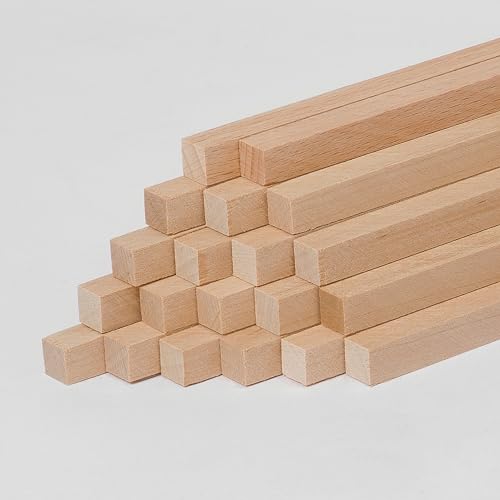 20 quadratische Holzstäbe in Buche zum Basteln aus Naturholz - Holzstäbchen aus Massivholz 10 x 10 x 250mm 20 quadratische Holzstäbe in Buche zum Basteln aus Naturholz - Holzstäbchen aus Massivholz 10 x 10 x 250mm von Woodsellers