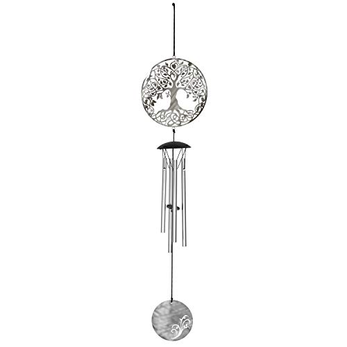 Woodstock Chimes Musikgestimmtes Klangspiel "Flourish", Silber, 46 x 7 x 7 cm von Woodstock Chimes