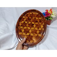 Amazing Tray Wood Handmade Morocco, Size 14"×10×3" von Woodthuya1999