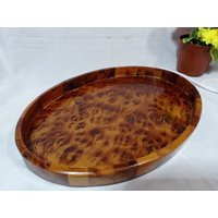 New A Very Wonderful Wooden Tray, Made Of Rare Thuya Wood, A Tray Containing Sun Rays As It Is in The Picture, Handmade Morocco, Best von Woodthuya1999