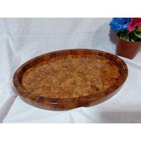 Tray Shape Oval, Size 14"×10" Made Of Quality Thuya Wood Handmade Morocco von Woodthuya1999