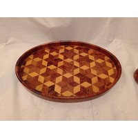 Wood Tray Shape Oval Made Of Thuya Wood, Handmade Morocco, Wooden Lovely, Best Gift, Large Tray, Zise 16"×10"/ Hand Decorated von Woodthuya1999