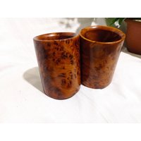 Wooden Thuya 2 Pieces Cups Pens On The Office Gifts Wood Morocco Ofesil von Woodthuya1999
