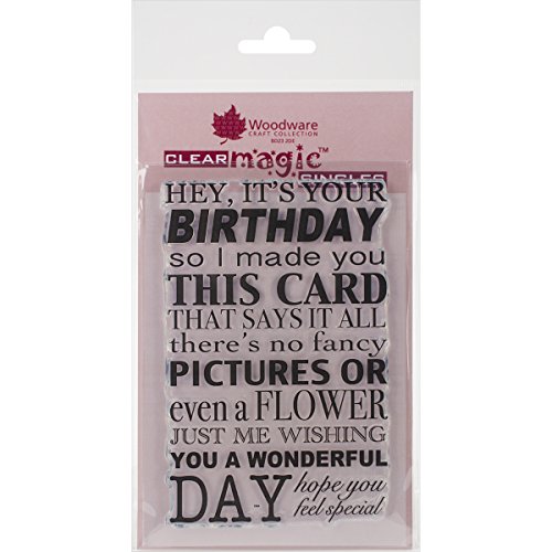 Woodware Craft Collection Gummi Clear Stamps 3,5 x 14 Sheet-Hey, IT 'S Your Birthday von Woodware Craft Collection Ltd