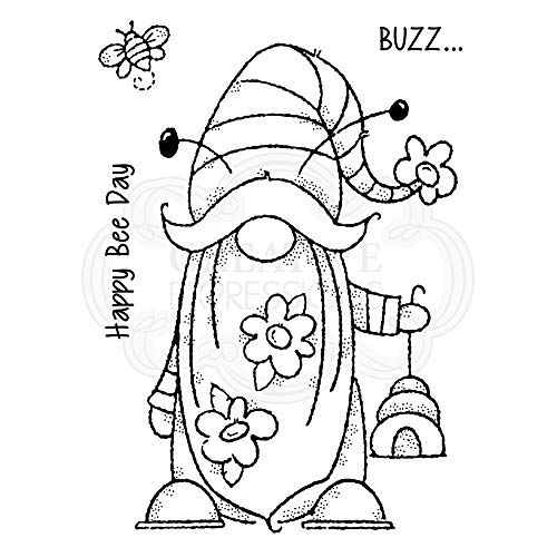 Woodware FRS843 Klare Singles Bee GNOME-transparenter Photopolymer-Stempel, haftet an Acrylblöcken, dekoratives Zubehör für Karten, Journal, DIY-Basteln/Kunst, Trancparent, 6 x 4-inch von Woodware