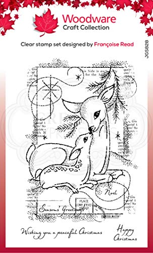 Woodware FRS828 Klare Baby Deer-transparenter Photopolymer-Stempel, haftet an Acrylblöcken, dekoratives Zubehör für Karten, Journal, DIY-Basteln/Kunst, Durchsichtig, A6 von Woodware