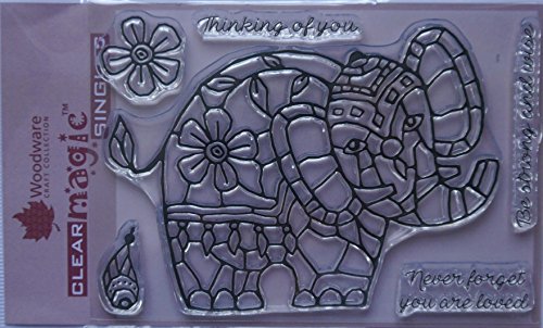Woodware frs663 klar Magic Mosaik Elefant Stempel Set, transparent von Woodware