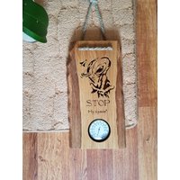 Alien Ausschnitt Zitat Zeichen Sauna Thermometer Platz Holz Sci-Fi von WoodworkFromFinland