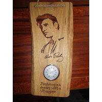 Elvis Presley Silhouette Zitat Holzschild Handgemachte Zeichen Thermometer Sauna Musik von WoodworkFromFinland