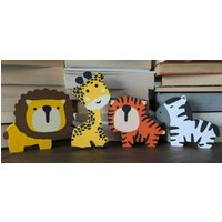 Tier Safari Formen/Kinderzimmer Dekor Dschungel Themen Schlafzimmer Junge Mädchen Bücherregal Dekoration Löwe Tiger Zebra Giraffe von WoodworkingBears