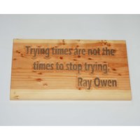 "Trying Times Are Not The Time To Stop Irgendwelche "Versuchen" - Holzschild 10023." "Trying Times Are Not The Time To Stop Irgendwelche "Versuchen" - Holzschild 10023." von WoodworkingByMikeB