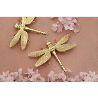 Libelle Messing Schubladenknauf/Gold Kunst Dekorativer Türgriff Goldzimmer Schrankknauf Insektenmöbelbeschläge von WoodworkingCrafStore