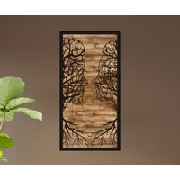 Baumpaar Gesicht Wanddekoration Holz Baum Wandkunst, Schild, Des Lebens Panel Wanddekoration, 3D Moderne Wohndekoration, Rahmen von WoodyPuzzleCrafts