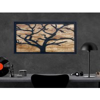 Holz Baum Wandkunst, Dekor, Handgemachtes Schild, Des Lebens Panel Wanddekor, Dunkle Nussbaum Farbe Fleck, 3D Moderne Wohnkultur, Rahmen von WoodyPuzzleCrafts