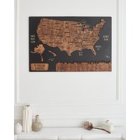 Große Us Karte Wanddeko, Natur, Wandkunst von WoodyWoodUA