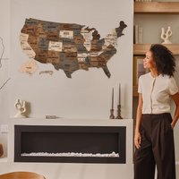Hölzerne Usa Karte Wand Kunst Push Pin Reise Karte, Tracker Wohnung Dekor 5 von WoodyWoodUA