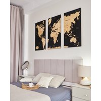 Push Pin Weltkarte Wandkunst, Große Welt Reise Karte Wohnung Dekor, Holz 5. Jahrestag Geschenk, Der Über Bett Dekor von WoodyWoodUA