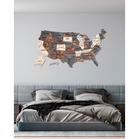 Us Reise Karte, Push Pin Karte, Holz Karte Der Vereinigten Staaten, Wohnung Dekor Neue Geschenk, Usa Holzwandkarte von WoodyWoodUA