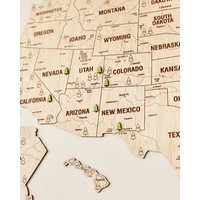 Us Wohnung Dekor Push Pin Karte, Nationalpark Neues Zuhause Geschenk Für Freund, Reise Karte 5. Jahrestag Geschenk, Wand Dekoration Ruhestand von WoodyWoodUA