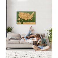 Usa Map National Park Poster, Karte, Map, Pin, Wanddekor, Karte Für Wohnung, Neues Zuhause, Geschenk Zum 5 von WoodyWoodUA