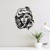 Medusa Gorgon Holz Wand Kunst Hängen Dekor von WoodyardStore