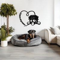 Personalisierte Rottweiler Zeichen Hölzerne Hundewandkunst, Benutzerdefinierte Hundename Wandbehang Dekor, Hundebesitzer Geschenk von WoodyardStore