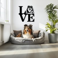 Shetland Schäferhund. Love Schild Mit Tierportrait. Hundeschmuck Verschiedener Rassen. Sheltie Geschenke von WoodyardStore