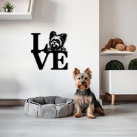 Yorkshire Terrier Wandbild, Holz Wandkunst, Beste Yorkie Mutter Geschenk, Hängende Dekoration von WoodyardStore
