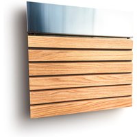 Moderner Design Briefkasten Aus Edelstahl Und Holz Mit 6 Leisten von WoodyworkyDE