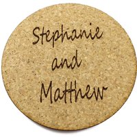 Packung Mit 5 Personalisierterunde Kork Untersetzer. Untersetzer Für Hochzeit. Hochzeit Party-Achterbahnen. Hochzeitsgeschenke von WoofWoofEngrave