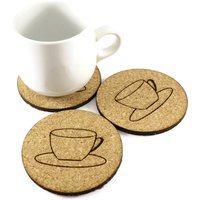 Packung Mit 5 Runden Kork Untersetzer. Trinken Sie Untersetzer Für Tassen. Tasse. Party-Achterbahnen von WoofWoofEngrave