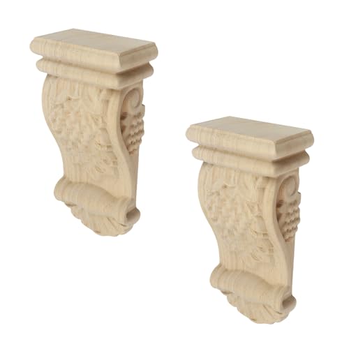 Woogim Geschnitzte Corbels europäischer Stil, Vintage-Gummi-Holzschnitzereien, dekorative Halterung, 7,7 x 4,9 x 15,8 cm, für Villa, Tür, Fenster, Traufen, Küchenschrank, Regale, 2 Stück Woogim Geschnitzte Corbels europäischer Stil, Vintage-Gummi-Holzschnitzereien, dekorative Halterung, 7,7 x 4,9 x 15,8 cm, für Villa, Tür, Fenster, Traufen, Küchenschrank, Regale, 2 Stück von Woogim