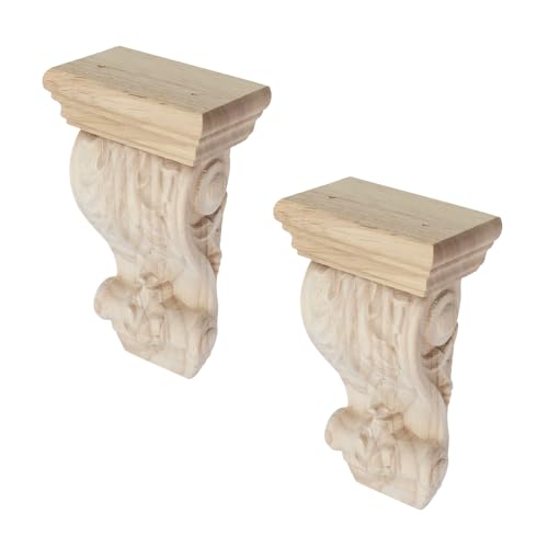 Woogim Gummi-Holzschnitzen, 8 x 5 x 14,5 cm, künstlerisch geschnitzte Holzhalterung für Arbeitsplatte, Kamin, Hof, Tür, Sturzdekoration, 2 Stück Woogim Gummi-Holzschnitzen, 8 x 5 x 14,5 cm, künstlerisch geschnitzte Holzhalterung für Arbeitsplatte, Kamin, Hof, Tür, Sturzdekoration, 2 Stück von Woogim