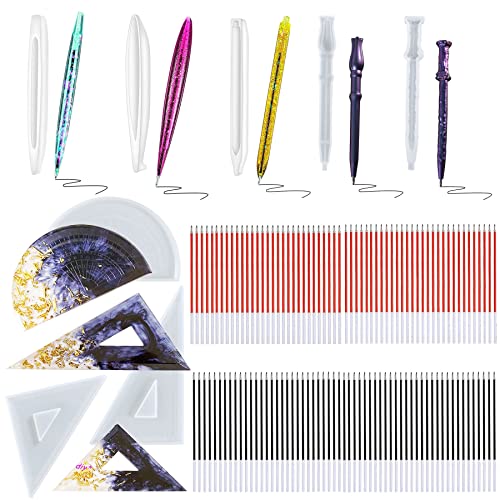 Woohome 108 Stück Silikonform Stifte und Lineal Epoxidharz Silikonform, Stiftform Harz Formen mit Kugelschreiber Nachfüllstiften für DIY Stift Resin Crafting, Kunstprojekte Woohome 108 Stück Silikonform Stifte und Lineal Epoxidharz Silikonform, Stiftform Harz Formen mit Kugelschreiber Nachfüllstiften für DIY Stift Resin Crafting, Kunstprojekte von Woohome