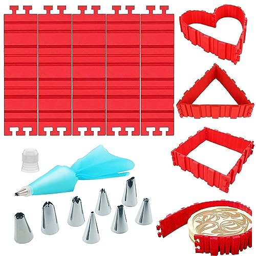 Woohome 15 Stück Silikon Backform Set - Teiliges Spritztüllen Set für DIY Ihre Kuchen Jede Form, Dekorieren Fondant Cupcakes Cookies Gebäck Tools von Woohome