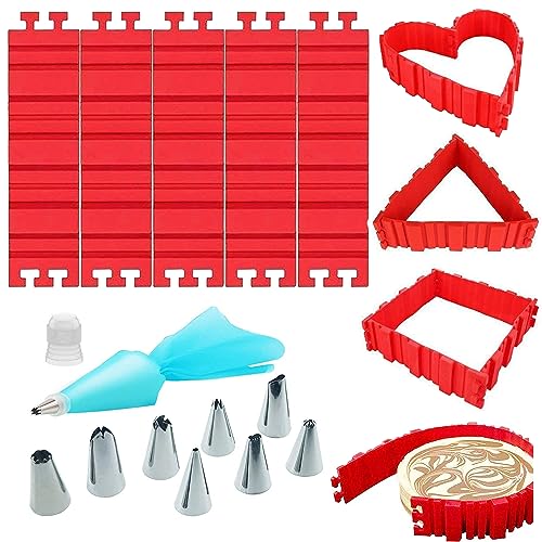 Woohome 15 Stück Silikon Backform Set Teiliges Spritztüllen Set für DIY Ihre Kuchen Jede Form, Dekorieren Kuchen Fondant Cupcakes Kuchen Cookies Gebäck Tools von Woohome