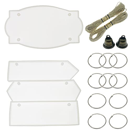 Woohome 21 Stück Resin Silikonform Rechteck Tür Hängend Silikonform Gießform DIY Willkommen Unterzeichnen Harz Casting Formen für Office Store Tür DIY Craft DIY von Woohome