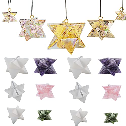Woohome 6 Stück Hexagramm Resin Silikonformen Epoxidharz, 3D Sternenform Silikonform Gießform Würfel Schmuck Resin Form für Heimdekoration, Kerze Seife Formen Woohome 6 Stück Hexagramm Resin Silikonformen Epoxidharz, 3D Sternenform Silikonform Gießform Würfel Schmuck Resin Form für Heimdekoration, Kerze Seife Formen von Woohome