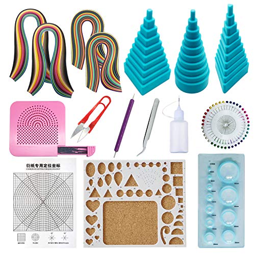 Woohome Papier Streifen Quilling Werkzeug-Set, Papier Quilling Set mit 36 Farben 880 Streifen Quilling Papier und 12 Quilling Werkzeuge Woohome Papier Streifen Quilling Werkzeug-Set, Papier Quilling Set mit 36 Farben 880 Streifen Quilling Papier und 12 Quilling Werkzeuge von Woohome