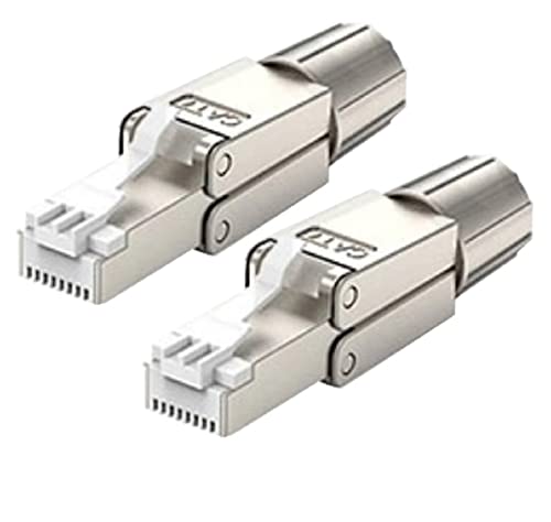 WOOJA RJ45-Stecker CAT7 Netzwerkstecker -10 Stück feldkonfektionierbar geschirmt für werkzeuglose Montage KAT7 Kaegorie 7 Toolless Plug LAN connector category 7 von Wooja