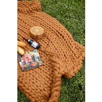 Weiche Und Warme Grobstrick Decke - Hergestellt Aus Bio Merino Wolle, Muttertagsgeschenk von WoolArtDesign