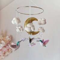 Kolibri Mobile Wolke Mobile Kinderzimmer Filz Vogel Natur Baby Mädchen Krippe Himmel Mond Aufhängen Dekor Kolibri Mobile Wolke Mobile Kinderzimmer Filz Vogel Natur Baby Mädchen Krippe Himmel Mond Aufhängen Dekor von WoolDreamland