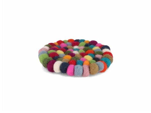 WoolFit handgefilzte Untersetzer für Getränke aus Filzkugeln von WoolFit